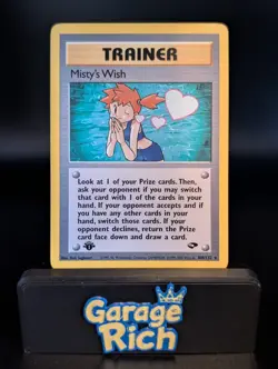 Misty’s Wish 1st Edition 108/132 LP Gym Challenge Pokemon TCG Vintage 1999 WOTC - Image 1
