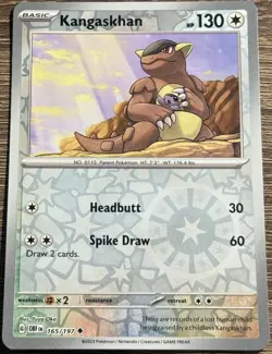 Kangaskhan Reverse Holo - 165/197 - Obsidian Flames Pokemon 2023 NM/M (L) - Image 1