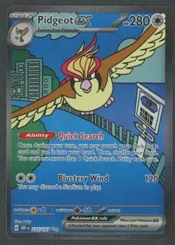 Pokemon Obsidian Flames Pidgeot ex 225/197 Special Illustration Rare Near Mint - Image 1