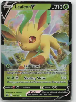 Pokemon Leafeon V 013/159 Holo V Rare Crown Zenith LP - Image 1