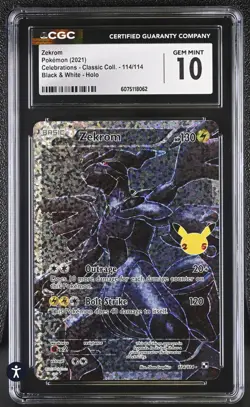 Pokemon Celebrations Zekrom 114/114 CGC GEM MINT 10 - Image 1