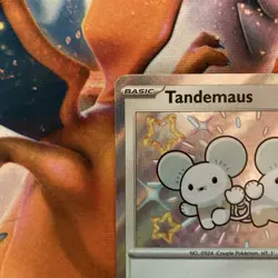 Pokemon TCG Tandemaus 209/091 SV Paldean Fates Shiny Rare - Image 3