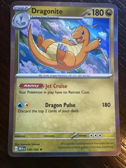Pokemon Dragonite Scarlet & Violet 151 Reverse Holo Rare Card 149/165 Pack Fresh - Image 2