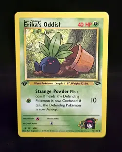 Pokemon TCG - ERIKA'S ODDISH - 1ST EDITION - 70/132 - GYM CHALLENGE 2000 - MP/LP - Image 1