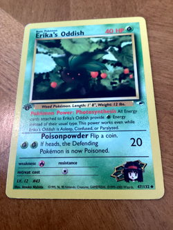 ERIKA'S ODDISH 47/132 1ST EDITION POKEMON TCG CARD GYM HEROES WOTC VINTAGE - Image 1