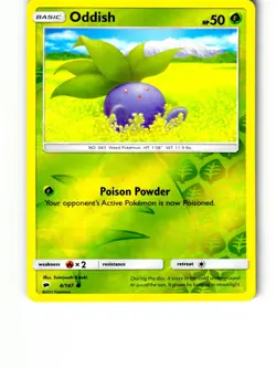 Oddish 4/147 Common Burning Shadows Pokemon Reverse Holo Lightly Played - Image 1