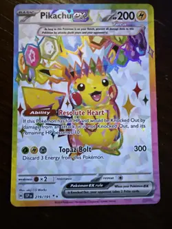 Pokemon Surging Sparks Pikachu EX Illustration Card 219/191 NM-Mint Condition - Image 1