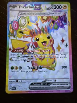 Pokemon Surging Sparks Pikachu EX Illustration Card 219/191 NM-Mint Condition - Image 2