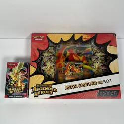 Pokemon TCG: Ascended Heroes Booster Bundle + Mega Emboar Ex Box Factory Sealed - Image 1