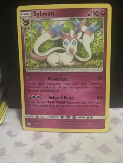 Pokemon 2019 Sun & Moon Cosmic Eclipse Sylveon 155/236 - Rare Card NEAR MINT - Image 1