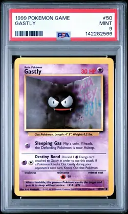 1999 POKEMON GAME #50 GASTLY PSA 9 MINT BASE SET UNLIMITED - Image 1