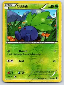 Oddish 1/149 Common Boundaries Crossed Pokemon Reverse Holo Damaged - Image 1