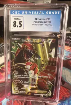 Pokemon Groudon EX #150/160 XY Primal Clash Full Art Ultra Rare Holo CGC 8.5 - Image 1