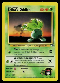 Pokemon Card Gym Heroes Erika's Oddish 78/132 Common - Image 1
