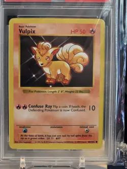 1999 POKEMON CARD VULPIX #68/102 BASE SET SHADOWLESS PSA 9 MINT! - Image 3