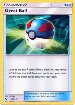 Great Ball - 60/73 - Uncommon NM, English Pokemon Shining Legends - Image 1