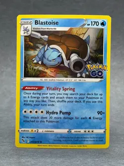 Pokemon - 017/078 Blastoise PGO Pokemon Go Holo Rare NM TCG - Image 1