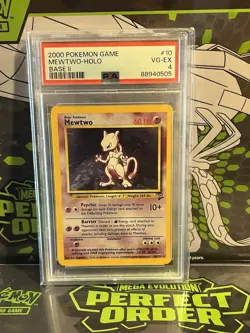 2000 POKEMON GAME MEWTWO - HOLO BASE II PSA 4 - Image 1