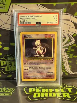 2000 POKEMON GAME MEWTWO - HOLO BASE II PSA 5 - Image 1