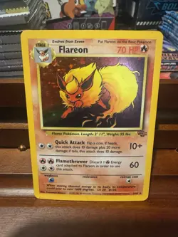 Pokemon Flareon Jungle Set Holo Rare 3/64 Unlimited 70 HP PSA WOTC 1999 English - Image 1