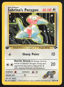 Pokemon TCG | Sabrina's Porygon 98/132 | Common | Gym Challenge | 1st Edition LP - Image 2