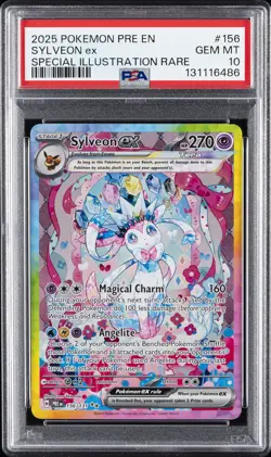 2025 POKEMON PRE EN-PRISMATIC EVOLUTIONS #156 SYLVEON EX PSA 10 - Image 1