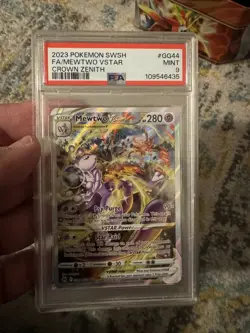 CROWN ZENITH MEWTWO VSTAR GG44/GG70 Pokemon Full art PSA 9 ships fast - Image 1
