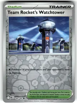 Reverse Holo Team Rocket's Watchtower 180/182 Destined Rivals Pokemon LP - Image 1