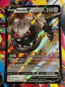 Steelix V 115/185 Holo V Rare Vivid Voltage Pokemon Holo Near Mint NM - Image 1