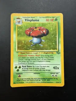 Pokemon TCG Vileplume Holo – Jungle 15/64 – 1999 WOTC - Image 1