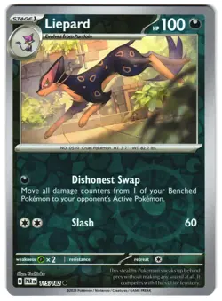 Liepard 115/182 Reverse Holo SV04: Paradox Rift Pokemon TCG - Image 1