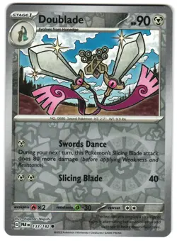 Doublade 133/182 Reverse Holo SV04: Paradox Rift Pokemon TCG - Image 1