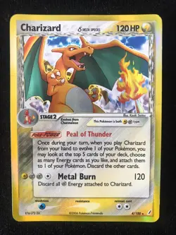 Pokemon TCG Charizard Rare Delta Species 4/100 Crystal Guardians LP/MP Condition - Image 1