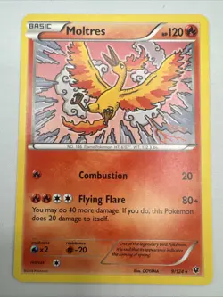 Moltres 9/124 Rare XY - Fates Collide Pokemon Card - Image 1