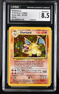 CGC 8.5 NM/MINT+ Charizard 4/102 Base Set Holo Pokemon Card - Image 1