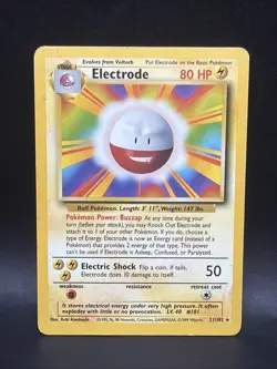 Electrode 21/102 Base Set Rare Non-Holo Vintage Pokemon TCG Card - Image 1