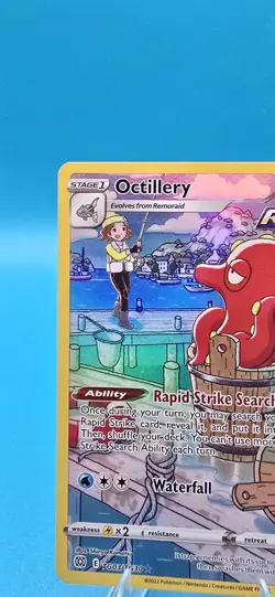 Pokemon Octillery Rapid Strike Holo Full Art TG03/TG30 Brilliant Stars 2022 Card - Image 2