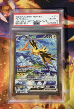 Pokemon Zapdos EX TCG Scarlet & Violet 151 Sir Holo Card 202/165 PSA 10 Gem Mint - Image 1