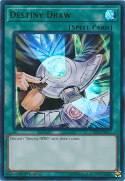 Destiny Draw - LEHD-ENA17 - Ultra Rare - 1st Edition NM Yugioh Legendary Hero De - Image 1