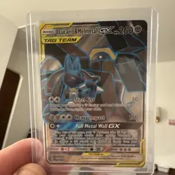 Pokemon TCG Lucario Melmetal GX Tag Team Full Art Card 203/214 Unbroken Bonds - Image 1