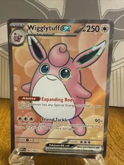 Pokemon TCG Wigglytuff EX Scarlet & Violet Holo Ultra Rare Card 187/165 - Image 1