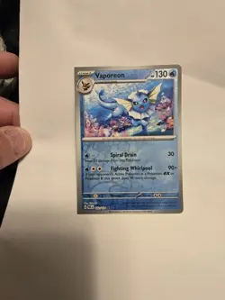 Vaporeon 022/131 Prismatic Evolutions Error Card - Square Cut/ Rounded - Image 1