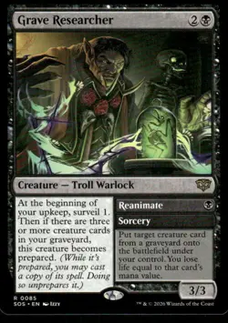 MTG Grave Researcher Reanimate Secrets of Strixhaven 0085 NM Rare DFC Black - Image 1