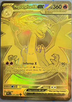 Pokemon Mega Charizard X ex 130/094 Gold Hyper Rare Phantasmal Flames NM - Image 1