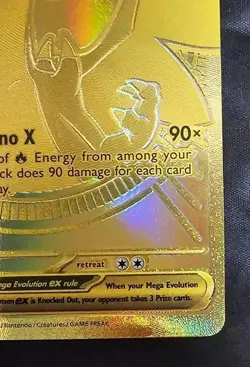 Pokemon Mega Charizard X ex 130/094 Gold Hyper Rare Phantasmal Flames NM - Image 3