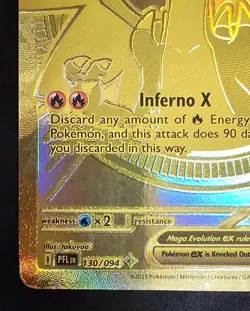 Pokemon Mega Charizard X ex 130/094 Gold Hyper Rare Phantasmal Flames NM - Image 5