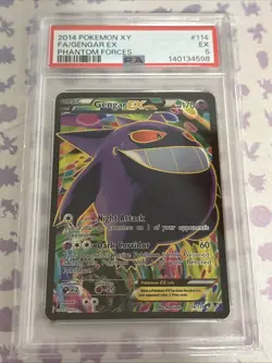 2014 POKEMON XY PHANTOM FORCES #114 FULL ART/GENGAR EX PSA 5 - Image 1