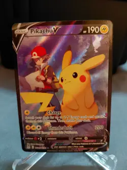 Pokemon TCG Pikachu v TG16/TG30 Lost Origin 2022 Full Art Holo Ultra Rare Card - Image 1