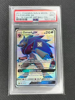 Pokemon 2017 Sun & Moon Hidden Fates Zorark GX 77a/73 Promo Art PSA Mint 9 - Image 1