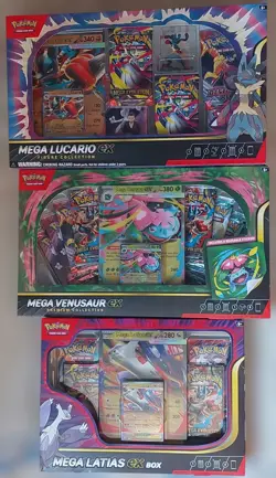 x3 Pokemon TCG Boxes - Mega Venusaur, Lucario & Latias EX Box Bundle NEW &SEALED - Image 1